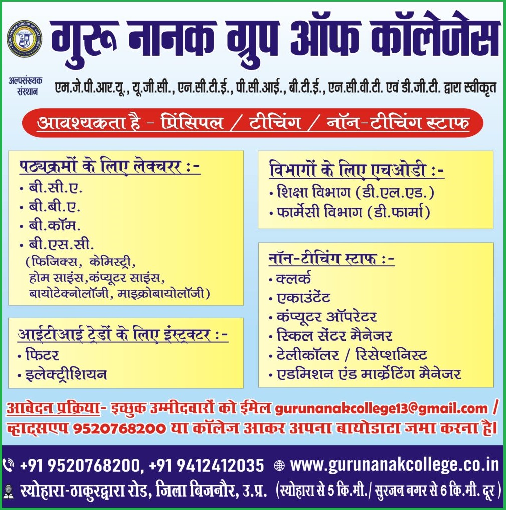 Guru Nanak College Teaching & Non-Teaching Faculty Recruitment 2024